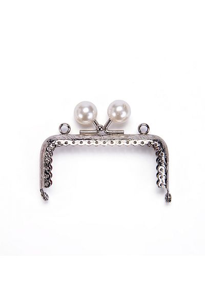 Sultan Rectangular White Beaded Burs 8.5 cm Silver