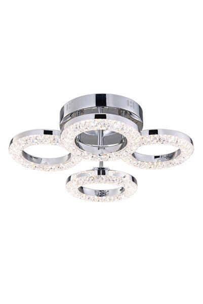 Apliqa Oylum 4'lü Krom 24 Watt Kristalli Koridor Salon Led Plafonyer Avize