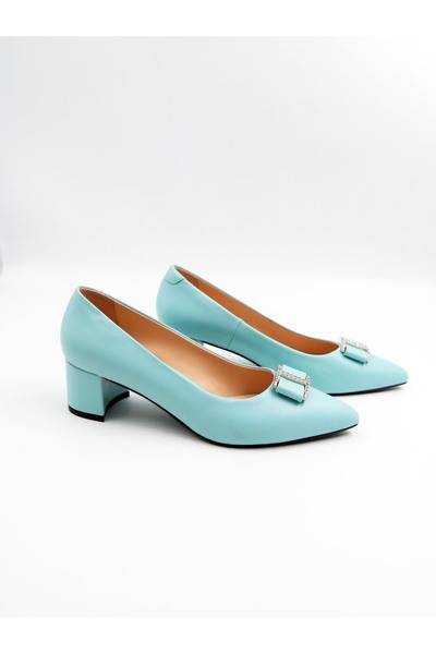 Tenau Pantofi cu toc de damă din piele naturală