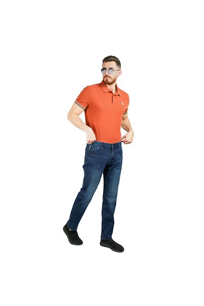 Giordano بنطلون جينز رجالي ضيق بخصر منخفض من قماش الدنيم القطني سباندكس