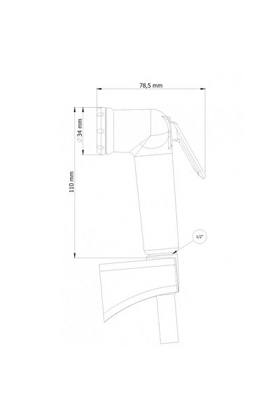MEGA Dus igienic de mana, cu furtun alb plastic 120cm, buton actionare pe partea inferioara