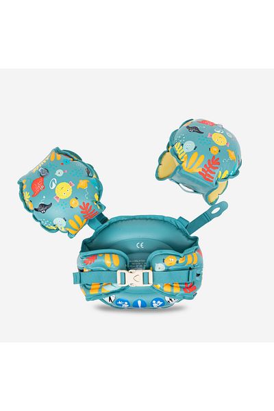 Decathlon Nabaiji Children's Armband Belt - 15/30 kg - Blue - Fish Pattern - Tiswim