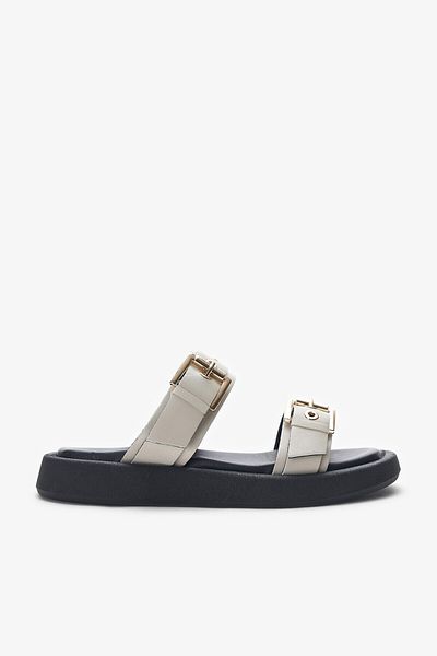 Louis Cardy Sohho Beige Genuine Leather Women's Slippers