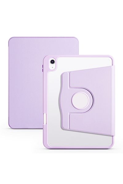 zore iPad 11Th Generation 2025 Case Zore Thermal Rotatable Stand Case with Pen Compartment - Lilac