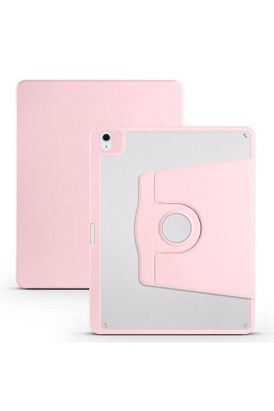 zore iPad Air 13 2025 M3 Case Zore Thermal Rotatable Stand Case with Pen Compartment - Pink