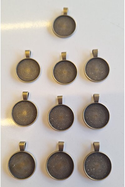craftsy 10 ADET VİNTAGE ANTİK  BRONZ EPOKSİ KOLYE UCU  35*28*2