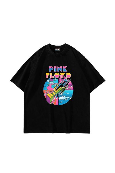 Sekizbiraltı P. Floyd Printed Black Oversize Unisex Tshirt