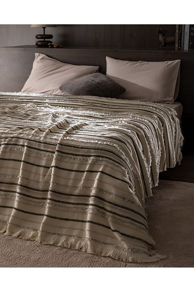 Madame Coco Two-Person Bedspread - Ecru/Earth