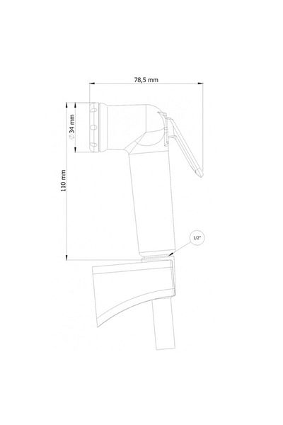MEGA Dus igienic de mana, furtun alb plastic 120cm, cap rotativ, buton actionare partea inferioara