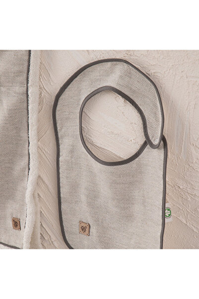 Ecocotton Hasna 4-Piece Baby Poncho Set 100% Organic Cotton Linen Melange Gray 2-5 Years