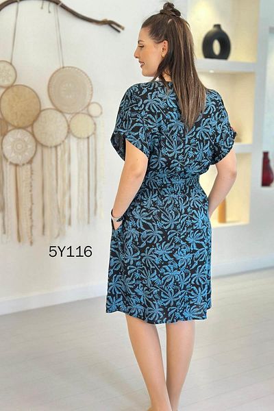 İnce Topuk Gimped Waist Viscose Dress 5Y116