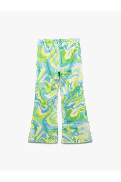 Koton Pantaloni cu picioare evazate cu model și talie elastică