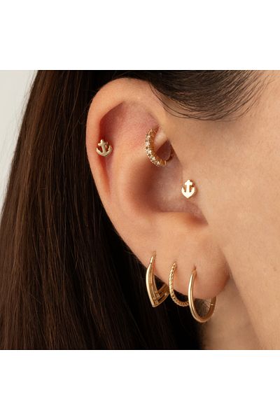 Dianora Piercing Anchor White Gold Helix/Cartilage Piercing