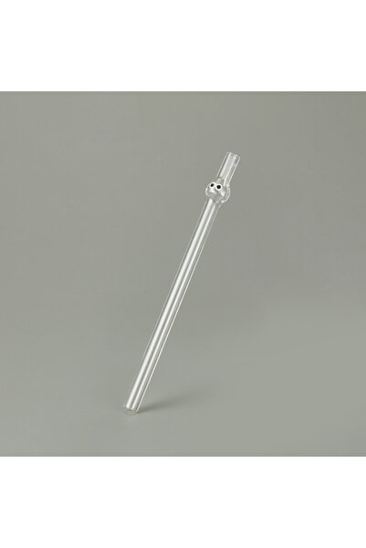 Evabella Kalın Figürlü 4'lü Cam Pipet - Şeffaf