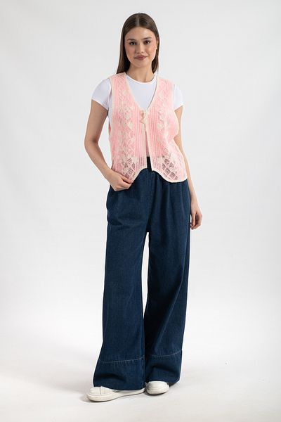 Hatun Atila Hatunatila Women's Acrylic Drainage Vest Light Pink - 5156