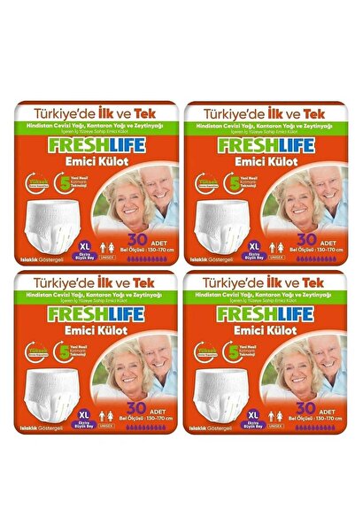 Freshlife NETKAL Freshlife Külot X LARGE Hasta Bezi 4 PAKET (120 ADET)