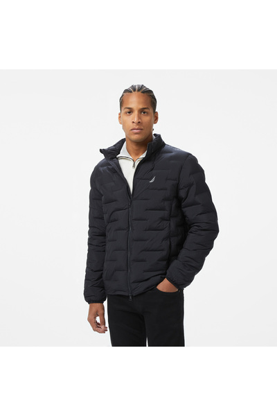 Nautica Erkek Siyah Standart Fit Dik Yaka Mont