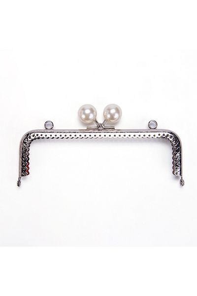 Sultan Rectangular White Beaded Burs 16.5 cm Silver