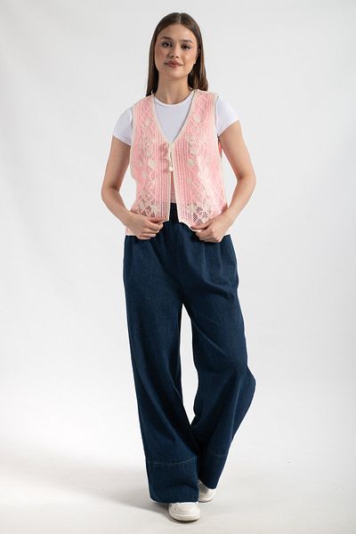 Hatun Atila Hatunatila Women's Acrylic Drainage Vest Light Pink - 5156