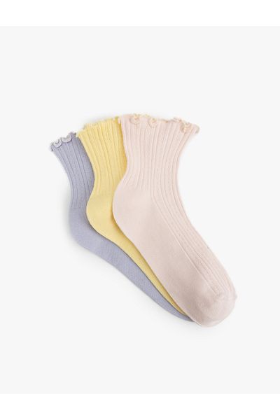 Koton Frilly Multicolored 3-Piece Socks Set
