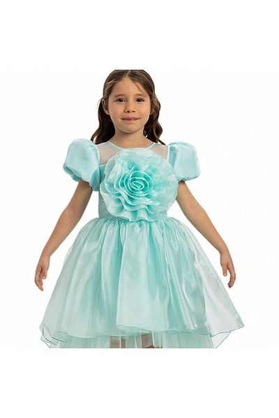 Pamina Girl's Dress - Mint 35109 Rosa Details