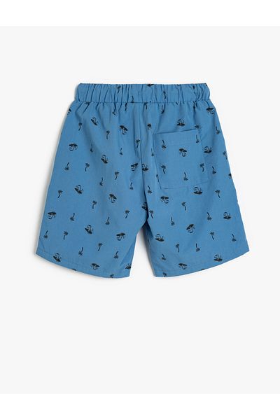 Koton Pocket Tie Waist Chino Shorts, Tie up Dinosaur Print