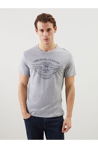 LC Waikiki New Season Crew Neck Short Sleeve Printed Men's T-Shirt - S5I521Z8