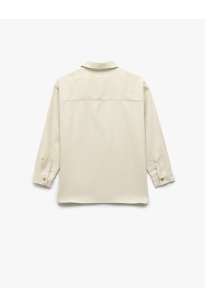 Koton Button Detailed Single Pocket Long Sleeve Viscose Shirt