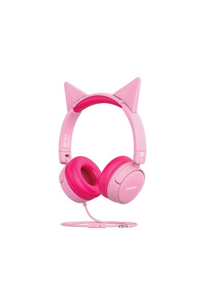Promate Wired Kids Headphones, Premium Detachable Cat Ear Kids Headset With Mic, 85db To 95db Sound