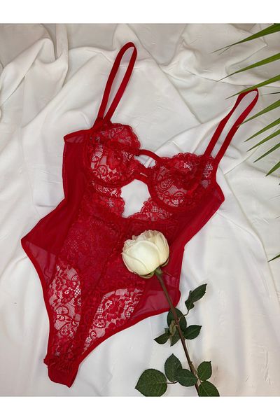ROZENİN LINGERIE Червено боди с дантела - Романтично и шикозно, колекция Scarlet Elite