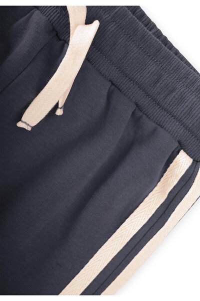 Cigit Stripe Detailed Tracksuit 2-10 Years Old Smoked