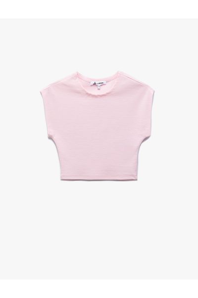 Koton Ärmelloses, schmal geschnittenes, bauchfreies Damen-T-Shirt aus Modal-Mischgewebe mit Rundhalsausschnitt