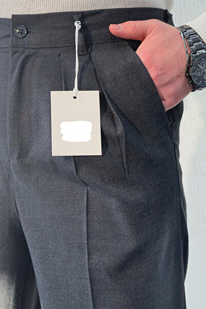 BayAygün 600 Плісировані штани з тканини BayAygun / Антрацит