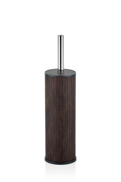 SETABIANCA Βούρτσα τουαλέτας Luxe Faux Vegan Δερμάτινη Καφέ 8*8*35 εκ