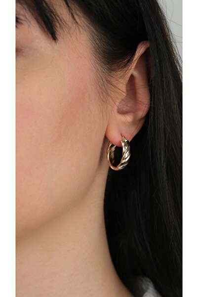 Arpaş 14 Ayar Altın Burgulu Halka Küpe