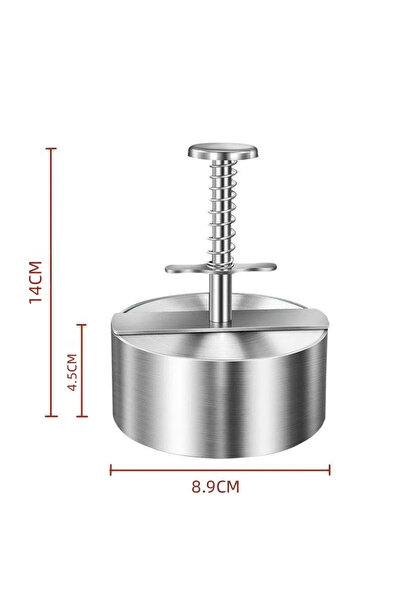 Choice4 مكبس صنع فطائر الهامبرجر بقطر 8.9 سم مصنوع من الفولاذ المقاوم للصدأ 304 غير اللاصق، قالب دائري يدوي لكرات الأرز