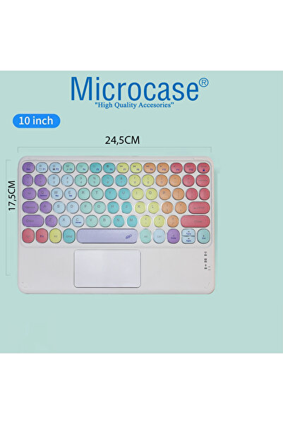 Microcase Tablet ve Telefonlar için Gökkuşağı Tasarım Touchpad Bluetooth Klavye - AL5041