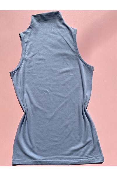 LEYNA BUTİK Γυναικείο πέτο μόδας - Μηδενικό μανίκι Modal βαμβακερό ύφασμα 3 σε σκόνη μαύρο/μπλε