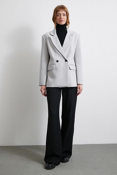 Never more Gray Classic Polyviscon Jacket