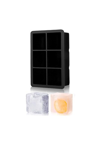 Choice1 صانع مكعبات ثلج كبير الحجم بستة أقسام مربعة ومستديرة، مثالي لتحضير كو...