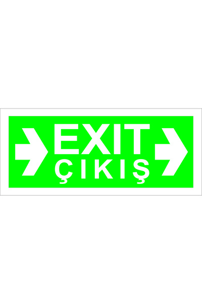 Çıkış EXIT Levha Sağ Yön 12x32 PVC foreks