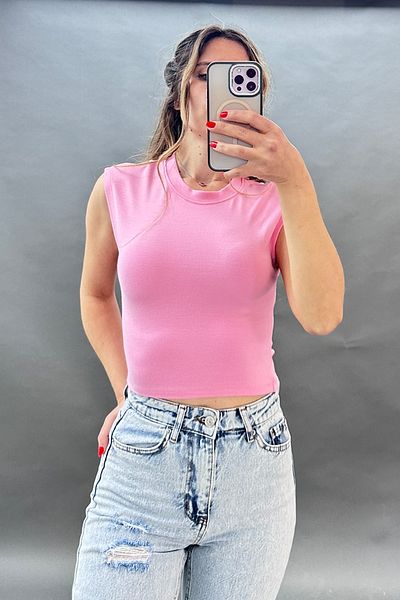 CİDDE Women's Crew Neck Modal Fabric Combed Cotton Camisole Sleeveless Tank Top Blouse