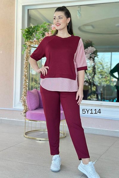İnce Topuk Poplin Garnished Crystal Fabric Set 	   5Y114