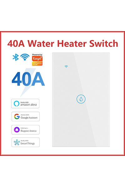 Choice 121dwn-white-40a 40a Tuya Smart Wifi Water Heater Boiler Touch Wall Switch Air Conditioner Light Tim