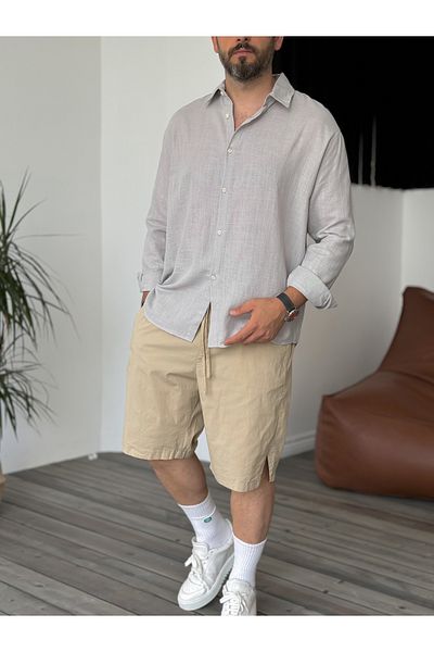 BYBASICMAN Gray Thin Honeycomb Fabric Shirt V-40-951