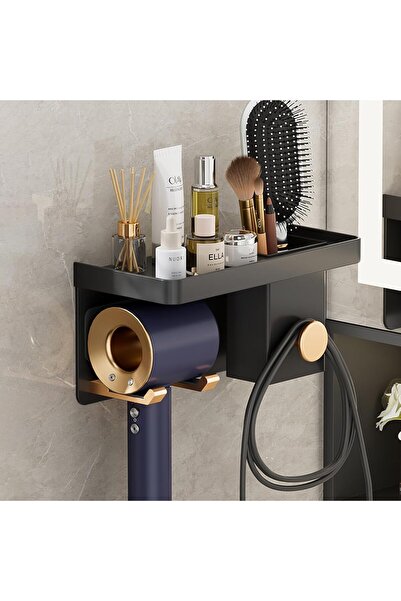 COOYA Multifunctional Hair Dryer Holder, Self Adhesive Hair Tool Organizer, Bathroom Space Saver