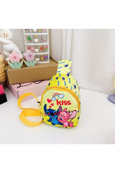 Potdemiel A-5 Disney Cartoon Stitch Children Chest Bag Fashion Crossbody Bag Cute Waist Storage Pouch Zipper C