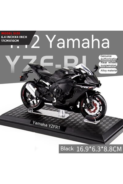 choice2 نموذج دراجة نارية أسود بمقياس 1:12 مصنوع من المعدن المصبوب مع أجزاء ب...