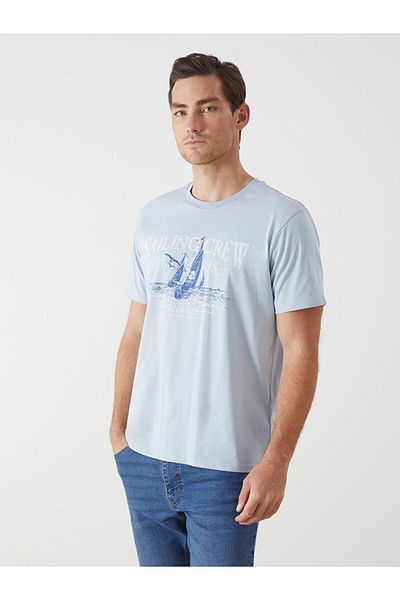 LC Waikiki Tricou pentru bărbați cu imprimeu cu decolteu rotund de sezon nou - S5HP76Z8