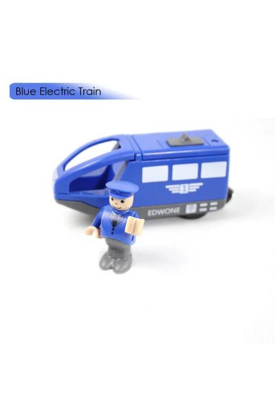 Choice Blue electric Magnetic Electric Train with Little Doll Diecast Slot Toy Railway Wood Track Compatib
